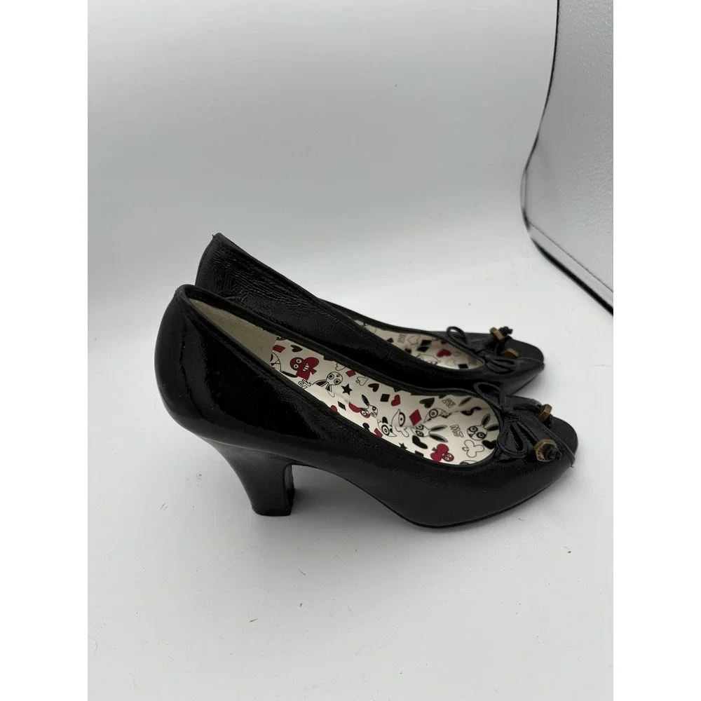 Marc By Marc Jacobs Shoes‎ Womens Size 8 Black Patent Peep Toe Bow Pumps